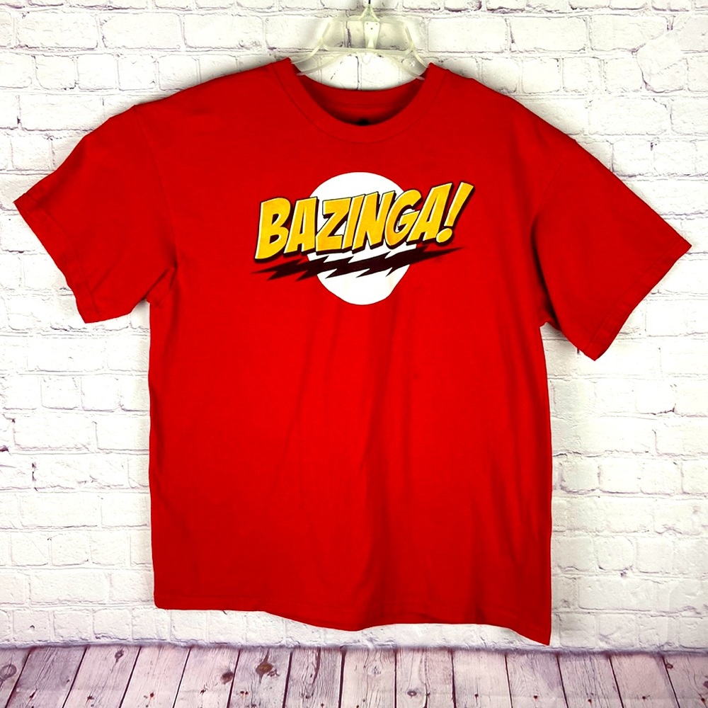 The Big Bang Theory “Bazinga” Men's Red Graph Tee. Size. X-Large